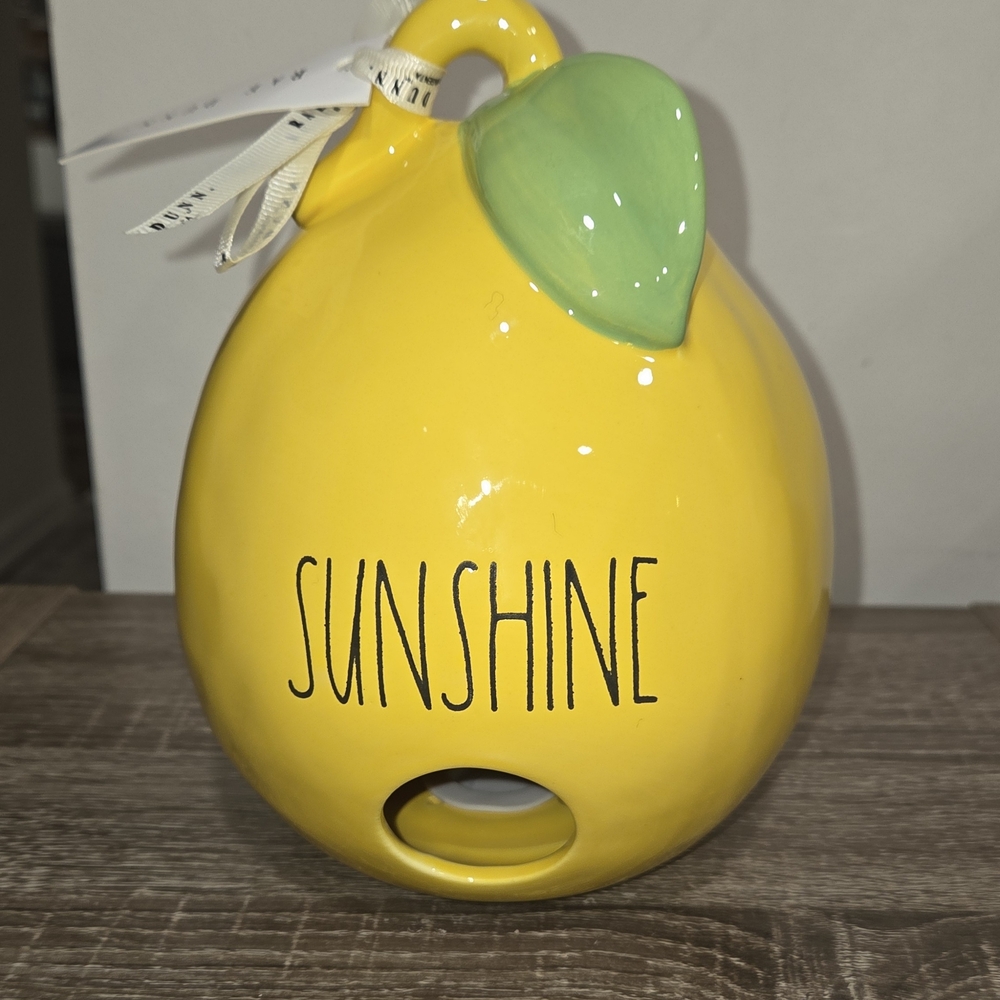 Rae Dunn Lemon Shape Birdhouse SUNSHINE 8" SEE DESCRIPTION